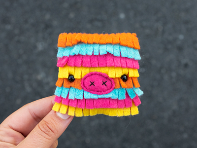 007 face felt handmade pinata sewing the100dayproject