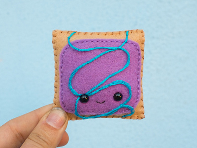 056 face felt handmade poptart sewing the100dayproject