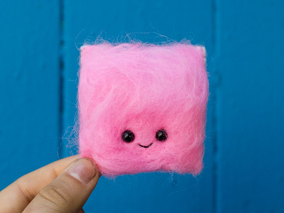 074 cotton candy face felt handmade sewing the100dayproject