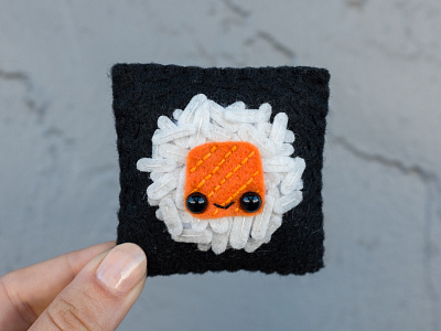 087 face felt handmade maki sewing sushi the100dayproject