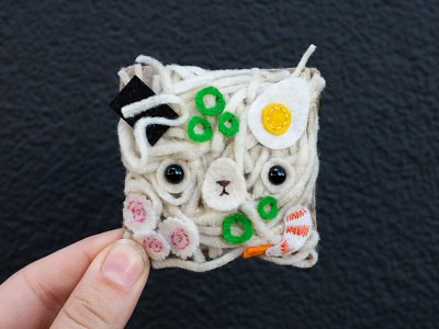 098 face felt handmade ramen sewing the100dayproject