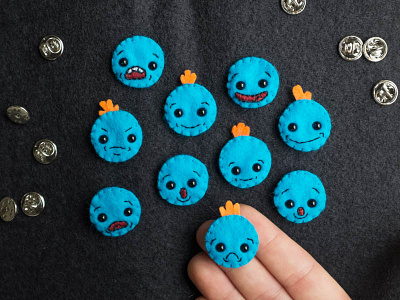 Mr. Meeseeks Felt Pins