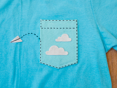 004 👕✈️ felt handmade paper airplane pocket t shirt the100dayproject