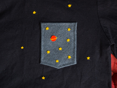 005 👕⭐️ felt handmade planet pocket space stars t shirt the100dayproject