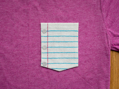 006 👕📝 embroidery felt handmade notebook paper pocket t shirt the100dayproject