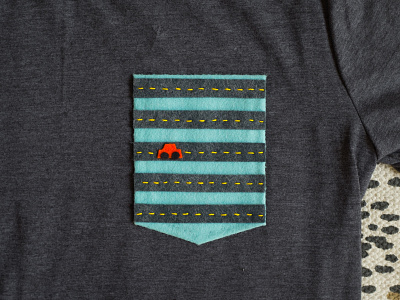 009 👕🚙 car felt handmade pocket street t shirt the100dayproject