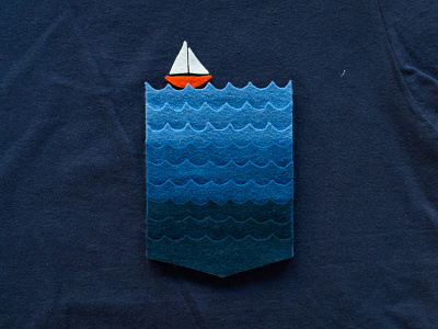 013 👕⛵️ felt handmade pocket sailboat t shirt the100dayproject waves