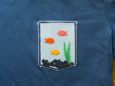 014 👕🐠 clear vinyl felt fish tank handmade pocket t shirt the100dayproject