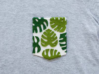 017 👕🌿 felt handmade leaf leaves monstera pocket t shirt the100dayproject