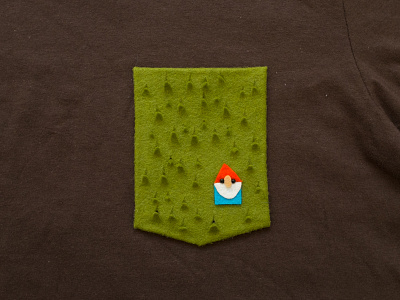 018 👕🔺 felt gnome grass handmade pocket t shirt the100dayproject