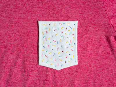 019 👕🎂 cake felt funfetti handmade pocket t shirt the100dayproject
