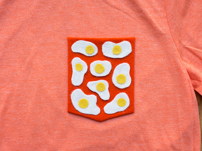 023 👕🍳 egg felt handmade pocket t shirt the100dayproject