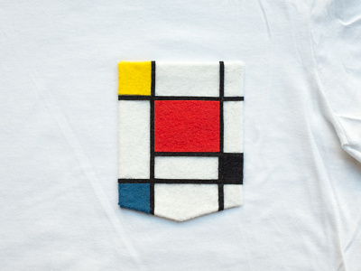 026 👕🔲 felt handmade mondrian pocket t shirt the100dayproject