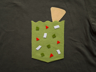 029 👕🥑 chip felt guacamole handmade pocket t shirt the100dayproject
