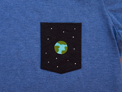 030 👕🌎 earth felt handmade pocket space t shirt the100dayproject