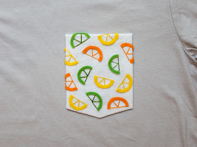 033 👕🍋 citrus felt handmade lemon lime orange pocket t shirt the100dayproject