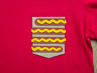 036 👕🌭 felt handmade hot dog mustard pocket t shirt the100dayproject