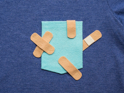 040 👕🤕 bandaid felt handmade pocket t shirt the100dayproject