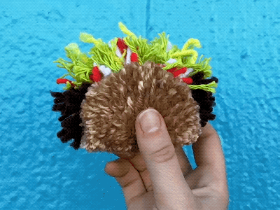 011 🌮 handmade pom pom taco the100dayproject yarn