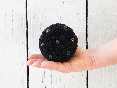 025 ⚫️ black handmade pom pom texture the100dayproject yarn