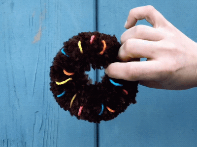 029 🍩 donut handmade pom pom the100dayproject yarn