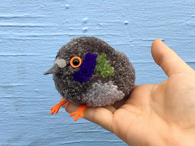 Pigeon Pom-Pom bird handmade pigeon pom pom sculpture the100dayproject yarn
