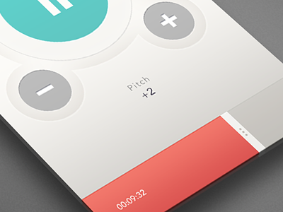 Mono Recorder - Play&Pitch app elegant flat interaction interface ios iphone minimal recorder simple ui ux