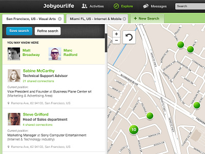 Jobyourlife - Explore focus geo green job location map pin platform position social network web