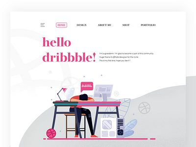 Hello Dribbble! design first shot hello dribbble illustration interface mobile ui ux web website