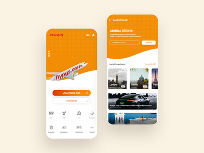 Pegasus Airlines airline airlines app application design fly home icon interface iphone mobile mobile ui pegasus ui uiux ux