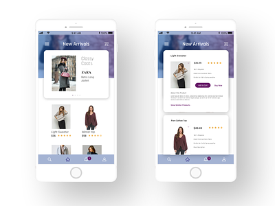 e-commerce Fashion App ecommerce app interface design ios