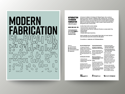 Introduction to Modern Fabrication for Women Flyer flyers grid typography