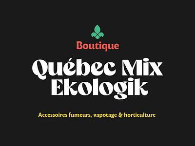 Boutique Quebec Mix Ekologik Branding Logo branding logo