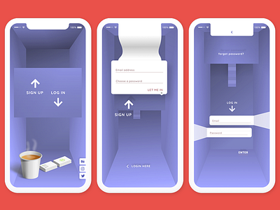 In-the-box Series : Agency Sign UP Log IN Concept 3d artdirection conceptual ios iphone login mobile signup ui uidesign ux uxdesign