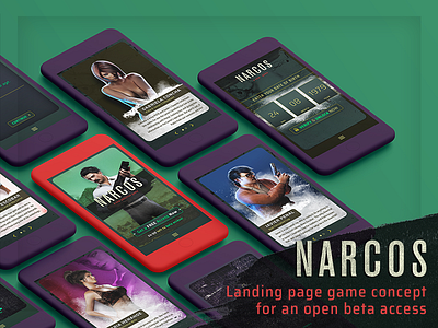 Narcos Netflix Series Landing Page 3dcharacters design game landingpage mobile narcos uidesign