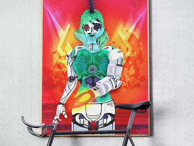 Women Robot design digital art illustration poster print