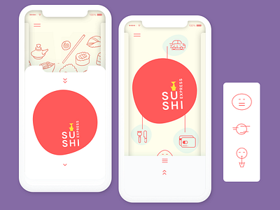 Sushi delivery application concept apps branding concept delivery design sushi