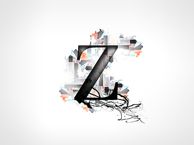 Z black digital experimental gradient kuler texture typography z