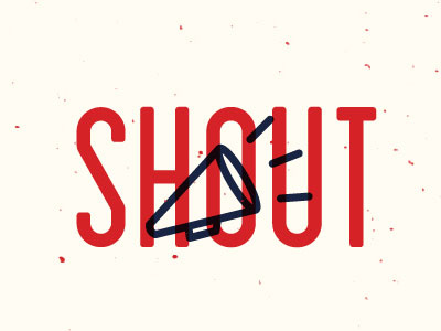 Give Us a Shout blanch contact flat icon linework overlay typography web