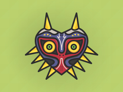 Majora's Mask color illustration linework majora mask vector zelda
