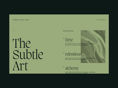 The Subtle Art art clean design digital exhibition interactive layout layout design layout exploration parker peterson type typography ui ux web web design website