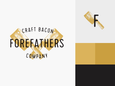 Forefathers Bacon 1 bacon brand branding craft gold identity logo mark secondary mark warn