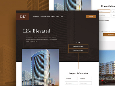 Lvl29 Concept apartments brown dallas marketing minimal offset real estate web design website