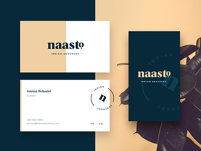 Naasto Indian Snackery brand branding business cards dallas food identity indian logo mark snacks the old state typography