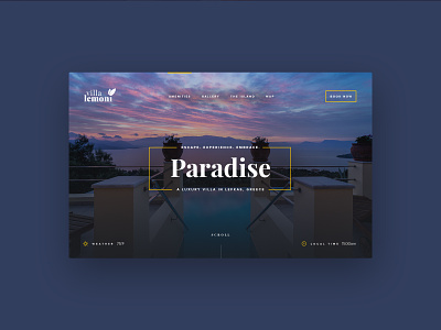 Luxury Villa Hero brand clean greece hero hotel layout luxury minimal travel typography ui villa web web design