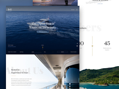 Yacht Concept brand clean hero hotel layout luxury minimal parker peterson simple travel typography ui web web design yachts