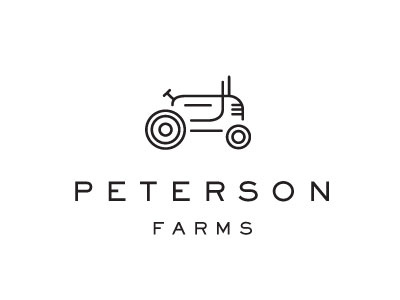 Peterson Farms agriculture branding linework logo mark peterson sackers tractor