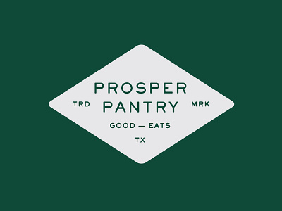 Prosper Pantry Badge americana badge brand brand design branding clean dallas dining eating food green logo mark parker peterson restaurant texas type typography