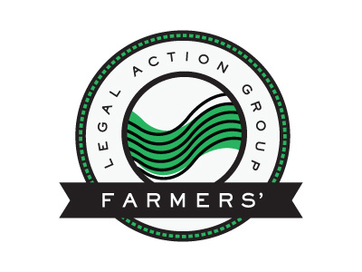 Farmers' Legal Action Group branding farm farming green lawyer legal linework logo mark seal