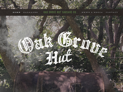 Oak Grove Hut austin bbq branding landing page sausage small business texas